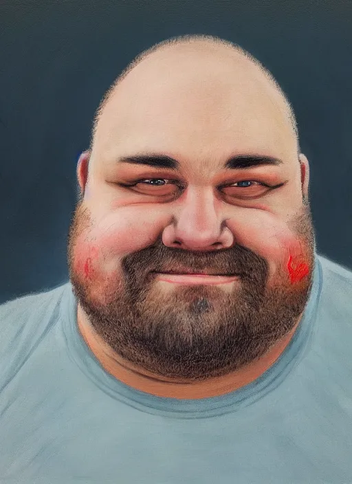 Image similar to portrait of a burly fat man in the style of stefan kostic, flickr, realistic photo, sharp focus, 8k high definition, insanely detailed, intricate, elegant