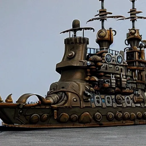 Image similar to steampunk battleship