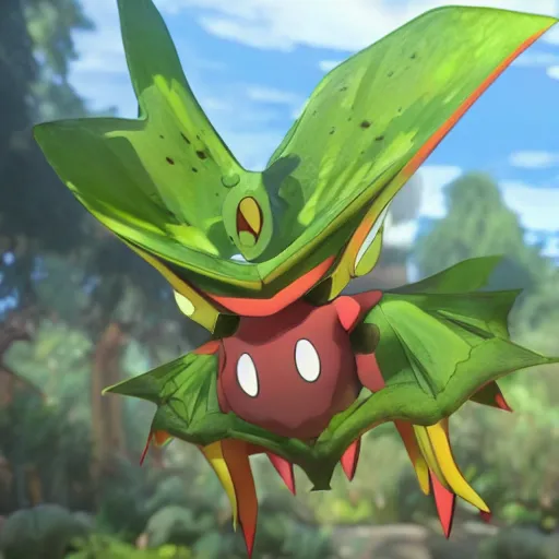 Prompt: a pokemon that looks like a dionaea muscipula, unreal engine.