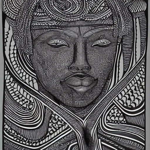 Prompt: contemplative black man with twists, beautiful, intricate details, east african, art by jose miguel