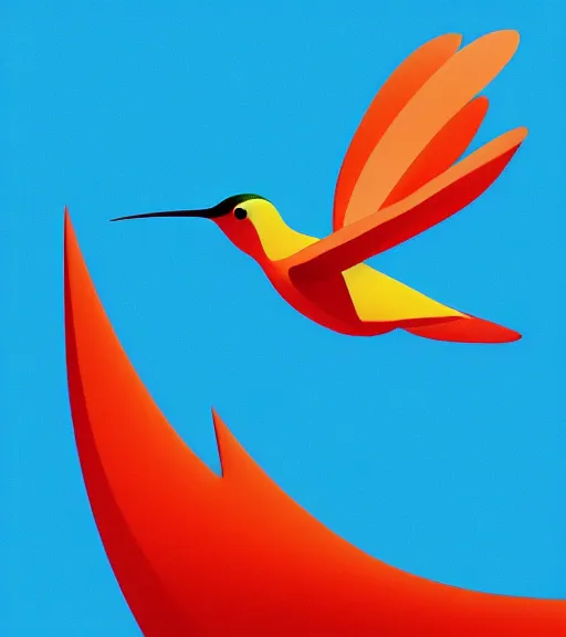 Image similar to icon stylized minimalist hummingbird, loftis, cory behance hd by jesper ejsing, by rhads, makoto shinkai and lois van baarle, ilya kuvshinov, rossdraws global illumination