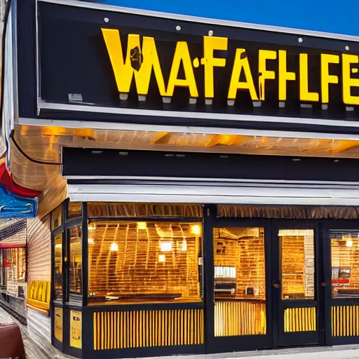 Image similar to detailed wafflehouse restaurant 4k