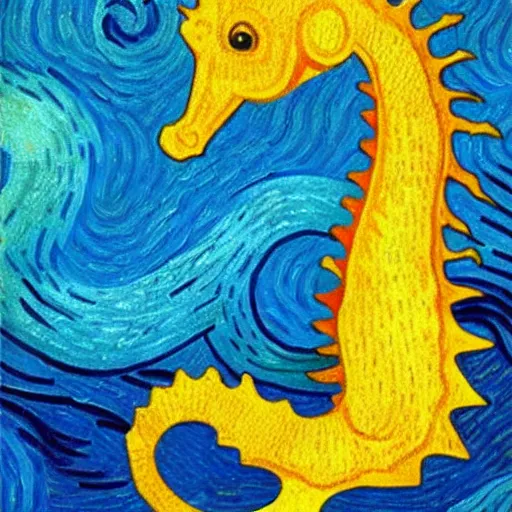 Prompt: seahorse by Vincent van Gogh