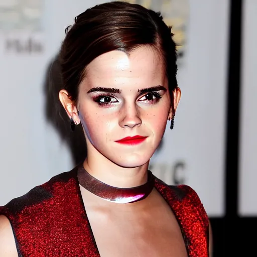 Prompt: emma watson with red glowing eyes