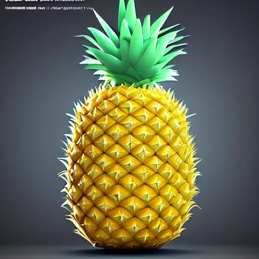 Image similar to a pokemon that looks like a pineapple, the pineapple that is laughing ， digital art, trending on art station. unreal engine.