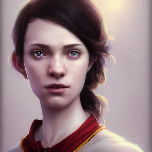 Image similar to epic portrait an beautiful woman wearing short sleeved sailor outfit, sweaty skin, hyperrealistic, expressive, emotional, moody, contre jour, octane render, cinematic, beautiful face and flawless skin, perfect hands, 5 fingers, by Edgar Maxence and Ross Tran and Michael Whelan, Legends of Runeterra