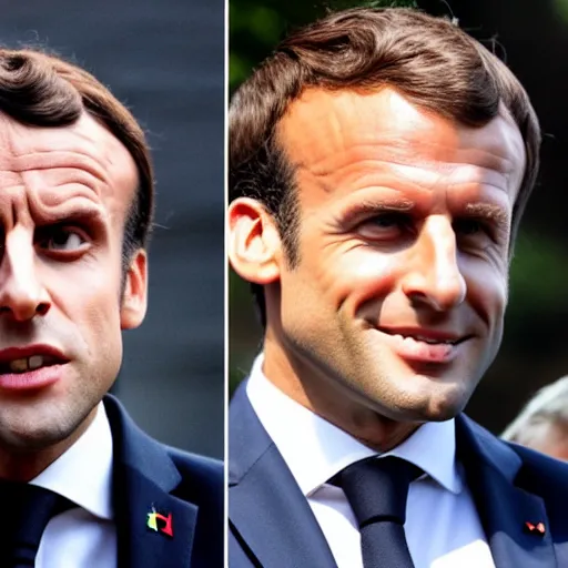 Prompt: Emmanuel Macron as a mega chad