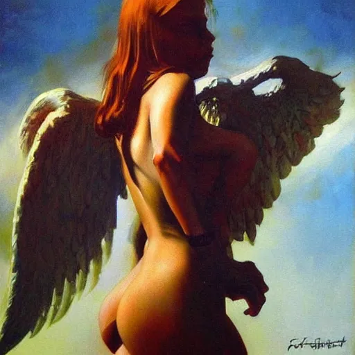 Prompt: ultra realistic portrait painting of the angel of death, art by frank frazetta, 4 k, ultra realistic, highly detailed, epic lighting