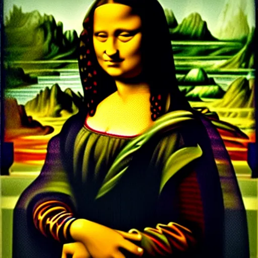 Prompt: hulk as the mona lisa