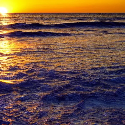 Image similar to an ocean made of golden liquid