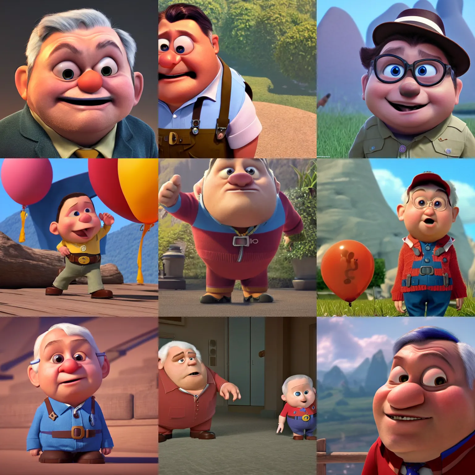 Image similar to lech kaczynski as a pixar disney character from up ( 2 0 0 9 ), unreal engine, octane render, 3 d render, photorealistic