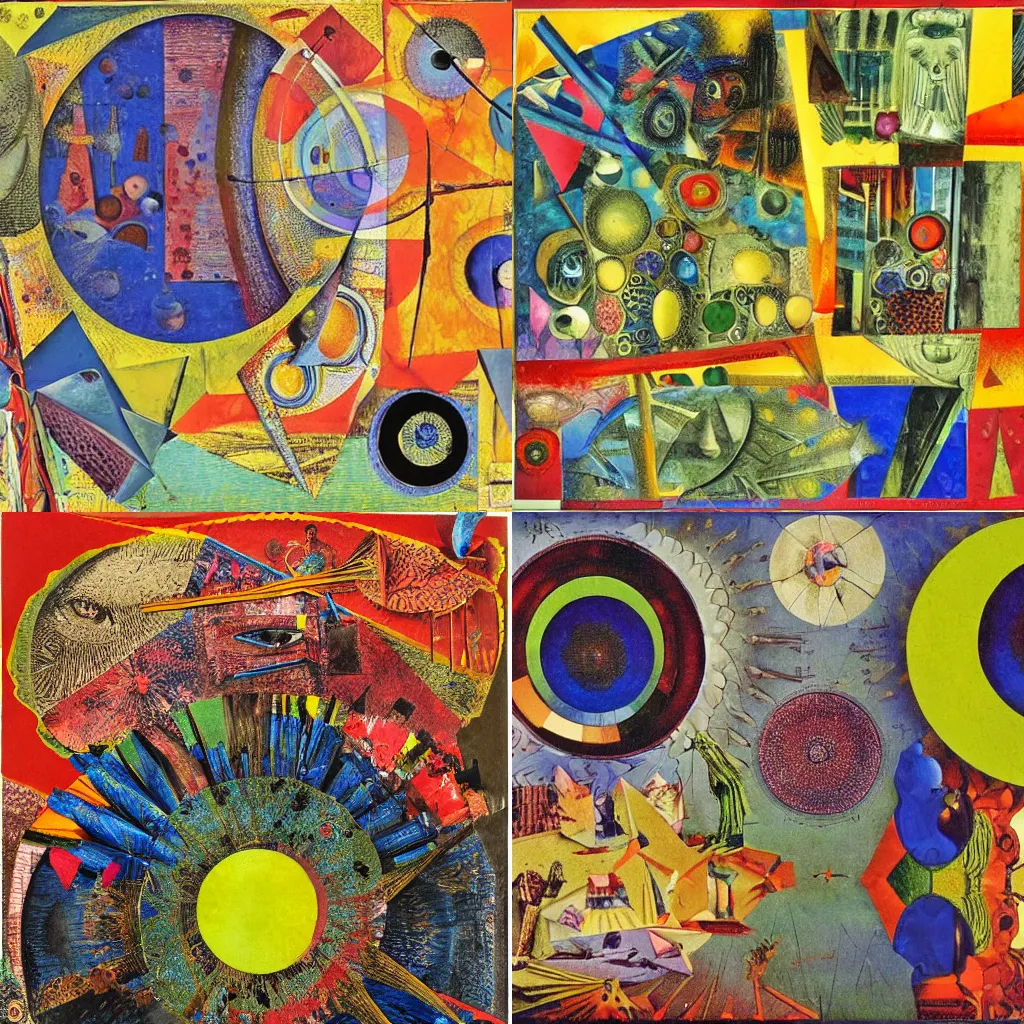 Prompt: a collage about ocularcentrism in visual culture by max ernst. bright vivid colors, collage art, papier colle, highly detailed, 4 k.