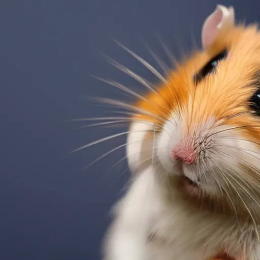 Fluffy syrian hamster close up face Stock Photo