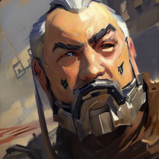 Image similar to greg manchess portrait painting of armored claude monet as overwatch character, medium shot, asymmetrical, profile picture, organic painting, sunny day, matte painting, bold shapes, hard edges, street art, trending on artstation, by huang guangjian, gil elvgren, ruan jia, randy vargas, greg rutkowski