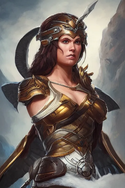 Image similar to amazon valkyrie athena, d & d, fantasy, portrait, highly detailed, headshot, digital painting, trending on artstation, concept art, sharp focus, illustration, art by artgerm and greg rutkowski and magali villeneuve