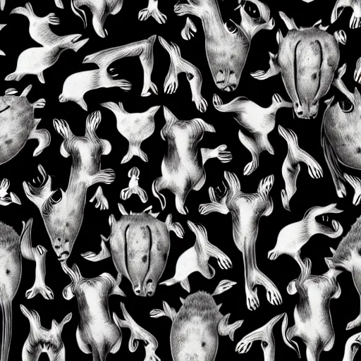 Image similar to animals and plants on a black background, wallpaper, Illustration, Anatomical Drawing, Painting