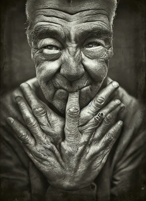 Image similar to handsome anthropomorphic mangle by lee jeffries, gelatin silver process