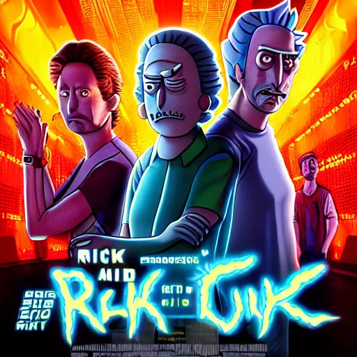 Prompt: rick and morty in the movie poster for blade runner 2 0 4 9 photorealistic 8 k resolution lifelike