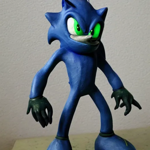 Image similar to sonic nihilanth from half - life, horror, lifeform, painted clay sculpture