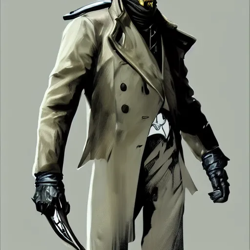 Prompt: Photorealistic Corvo Attano from dishonored by Michael Whelan, concept art on artstation