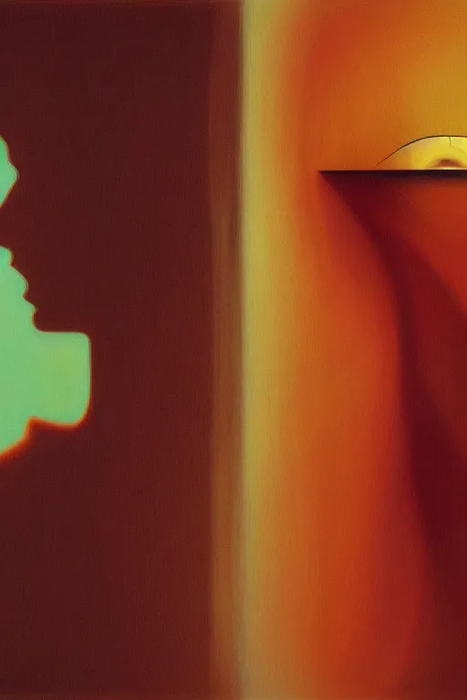 Image similar to woman wearing oculus and digital glitch head edward hopper and james gilleard, zdzislaw beksisnski, higly detailed
