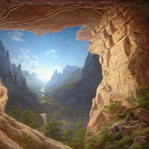 Prompt: a beautiful and highly detailed matte painting of an epic mountain range, ancient runes carved into the cliff face, intricate details, epic scale, insanely complex, 8 k, sharp focus, hyperrealism, very realistic, by caspar friedrich, james gurney, albert bierstadt,