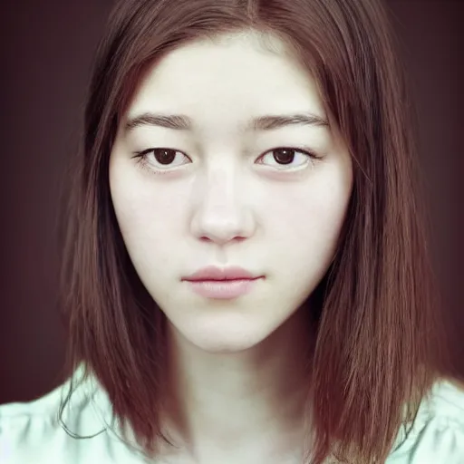 Image similar to a portrait photo of a beautiful young woman who looks like a korean mary elizabeth winstead