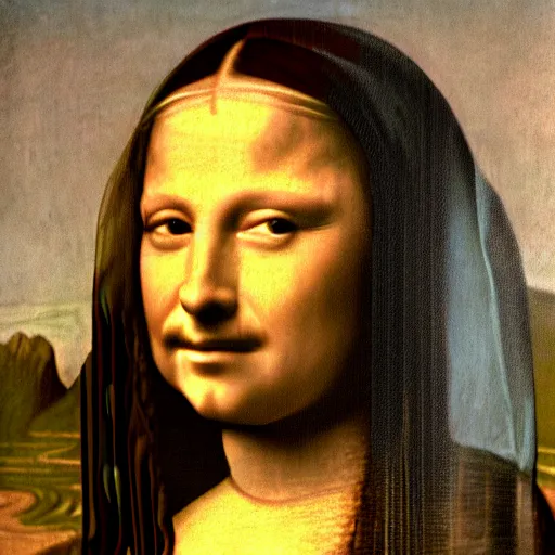 Image similar to walter white as mona lisa painting