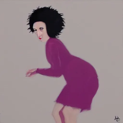 Image similar to hedgehog lady in the style of michael carson