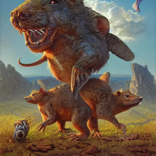 Image similar to realm of rodents, Stephen youll, Darrell K Sweet, artstation, concept art