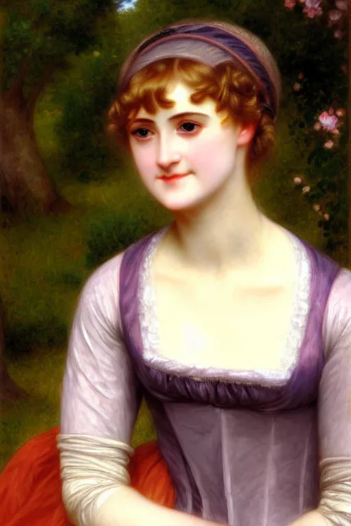 Image similar to jane austen blondie, painting by rossetti bouguereau, detailed art, artstation