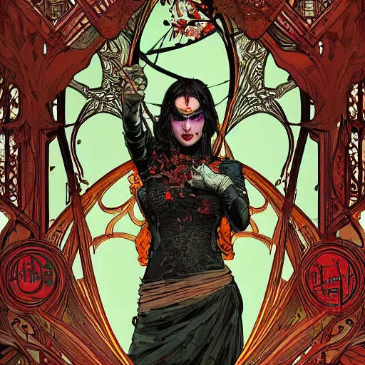 Image similar to UHD Original Todd McFarlane artwork in the style of Greg Rutkowski and art nouveau