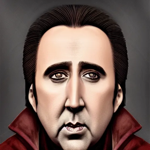 Image similar to a detailed fantasy character portrait of Nicolas Cage as godfather by lauri blank, artgerm, evelyn de morgan, 8K, 50mm lens