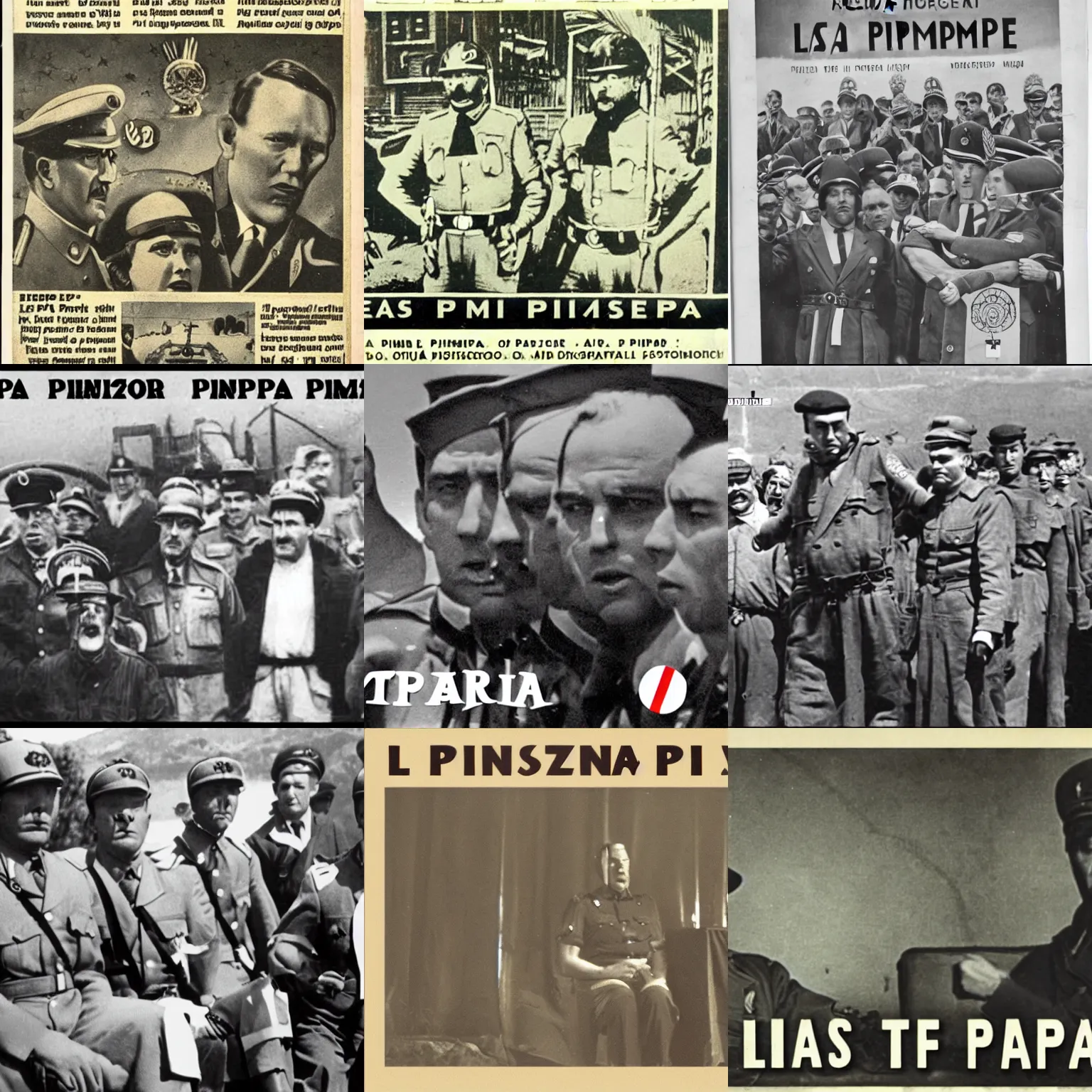 Prompt: Fascist episode of la pimpa vintage historical documentary