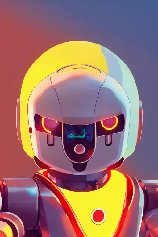 Image similar to metabots medabots medarotto medarot robot minimalist comics helmet mask neon cybereye, behance hd by jesper ejsing, by rhads, makoto shinkai and lois van baarle, ilya kuvshinov, rossdraws global illumination ray tracing hdr radiating a glowing aura