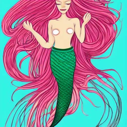 Prompt: beautiful mermaid, in the style of richard harper