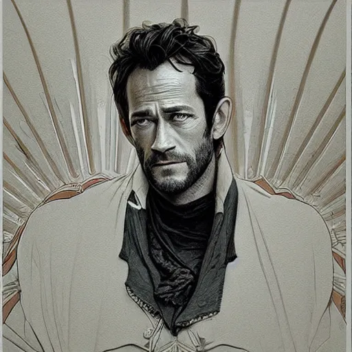 Image similar to amazing lifelike award winning pencil illustration of Luke Perry trending on art station artgerm Greg rutkowski alphonse mucha cinematic