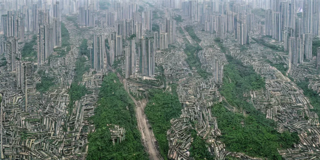 Image similar to big chinese overgrown city