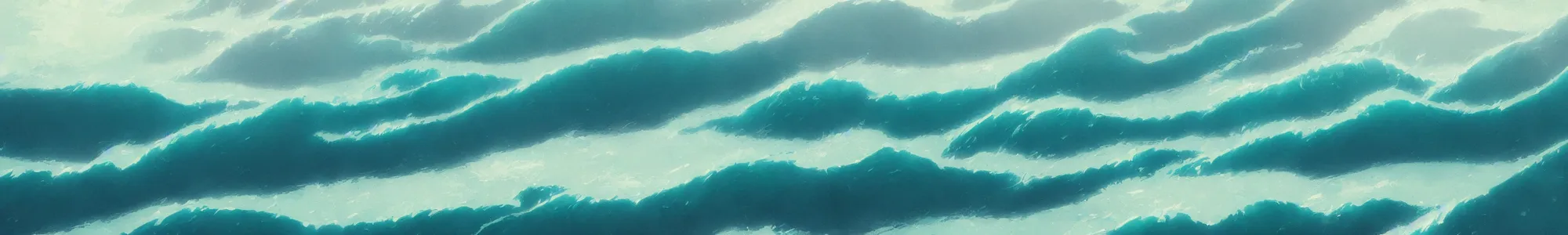 Prompt: reflective waves, teal, turqoise, by studio ghibli and greg rutkowski