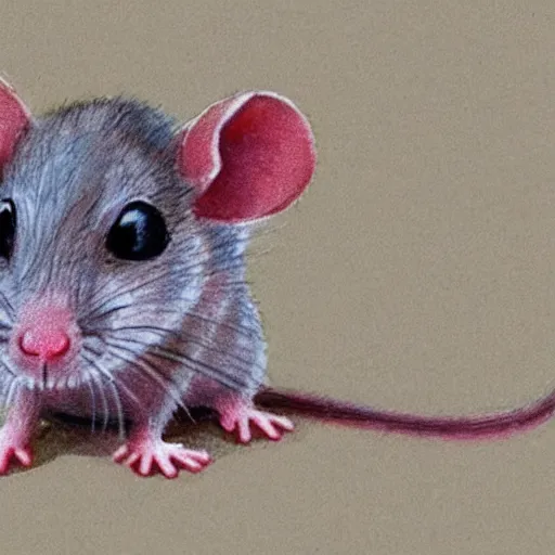 Image similar to a tiny cute rat drawn by a child