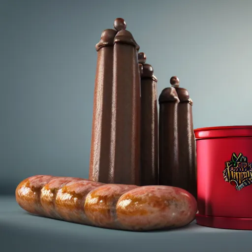 Image similar to harry potter and gifts of sausage, octane render