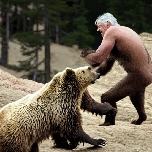 Image similar to Jerome Powell fighting a grizzly bear