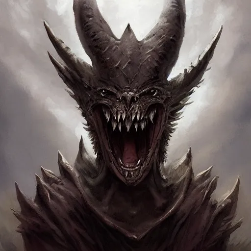 Image similar to Diabolical Fuzzy Paws Fluffy Ears gerald brom greg rutkowski raymond swanland Christophe Young Cristi Balanescu artstation ancient dracolich flying wraith dragon, wearing bone crown lich skeleton crypt watercolor face head eyes teeth snout collar ASPCA adoption center tombow