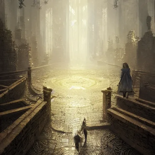 Image similar to maze of memories, digital art, ultradetailed, realistic, art by greg rutkowski, concept art