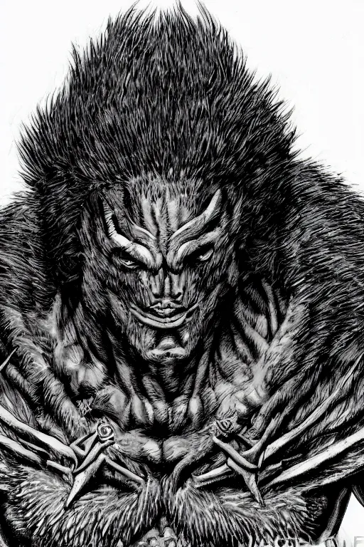 Image similar to beastman, highly detailed, digital art, sharp focus, trending on art station, kentaro miura manga art style