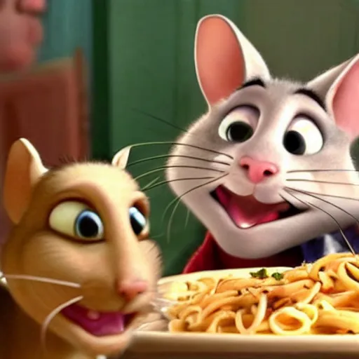 Prompt: Ratatouille but Alfredo Linguini is the cat Tom