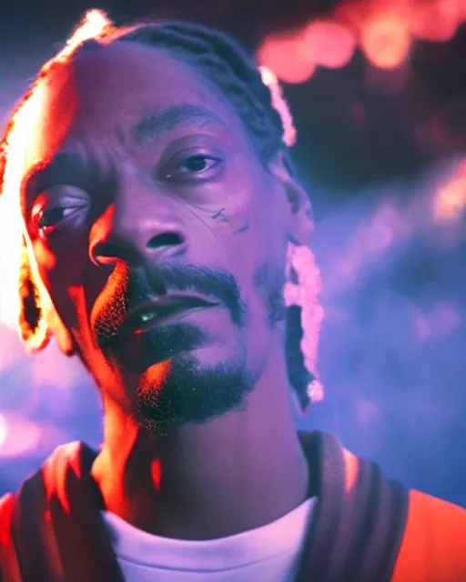 Image similar to Snoop Dogg in the role of Goku, film still, amazing short, 8K, IMAX, ultra detailed