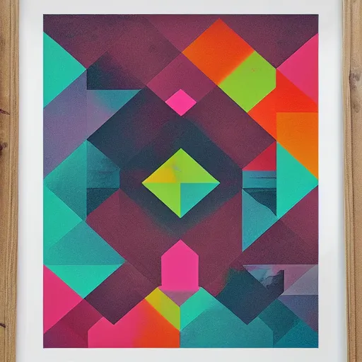 Image similar to tycho chillwave geometric posterpunk printcore