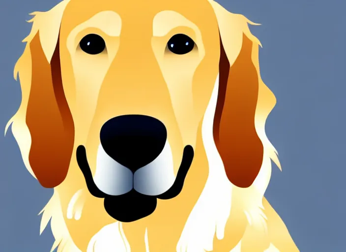 Image similar to golden retriever, white background, cartoon, high detail