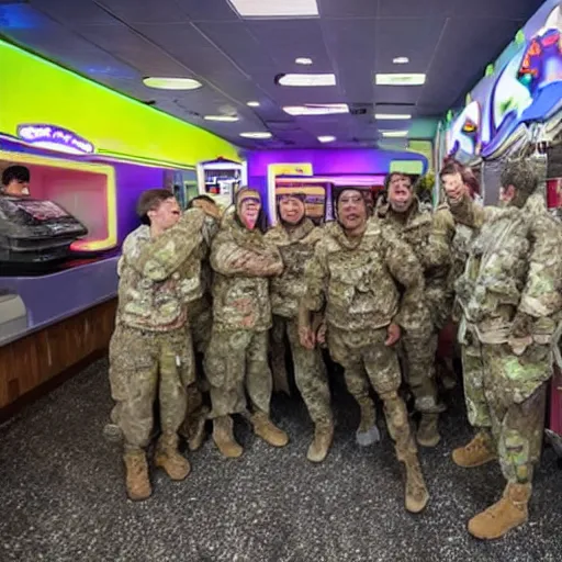 Prompt: Seal Team raiding a Chuck-E Cheese, realistic